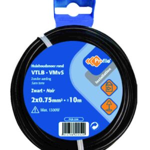 Kabel vtmb (vtlbp) 2x0.75 zwart 5m