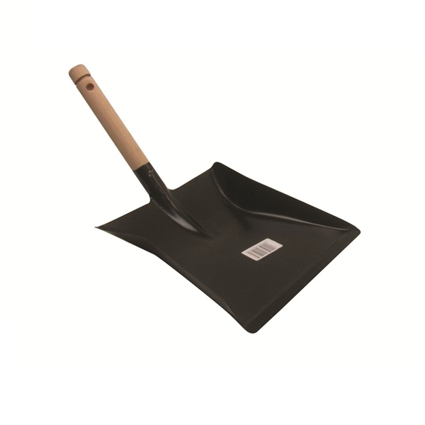 Zwart Metalen Stofblik met Houten Steel 1 Stofblik