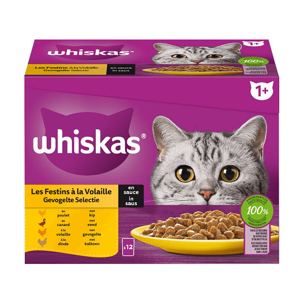 Whiskas saus gevogelte 12x85gr 1 Whiskas