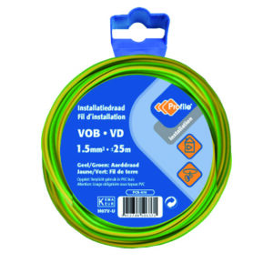 Kabel vob 1.5mm² geel/groen (rol 25m)
