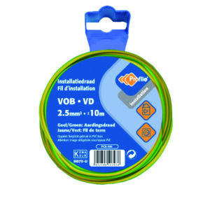 Draad vob 2.5mm² geel/groen (rol 10m)