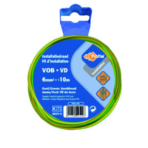 Draad vob 6mm² geel/groen (rol 10m)