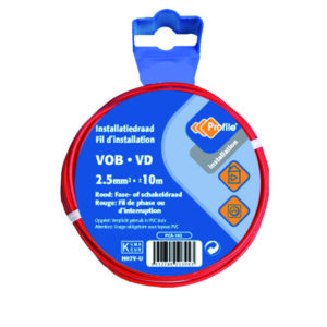 Draad vob 2.5mm² rood massief  (rol 10m)