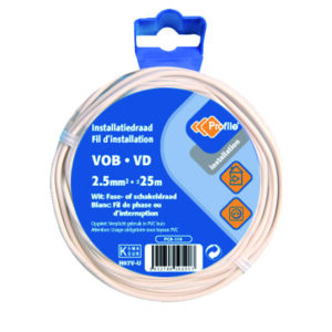 Draad vob 2.5mm² wit (rol 25m)