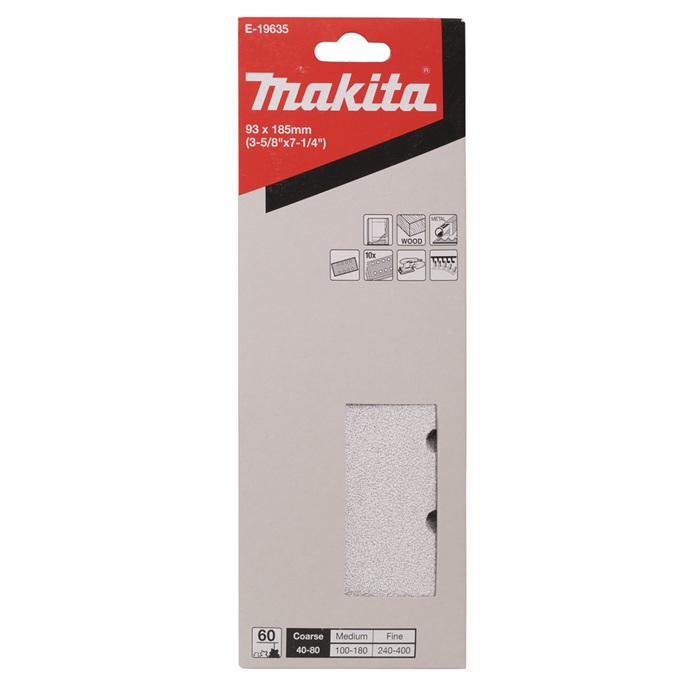 Schuurpapier Makita 93x185mm k60 (Doos: 10 stuks) 1 K60