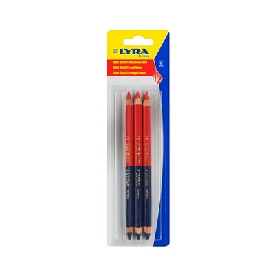 recorder Speels kalf Lyra potlood rood/blauw ( per 3 stuks) - Doemarkt Van Gheluwe
