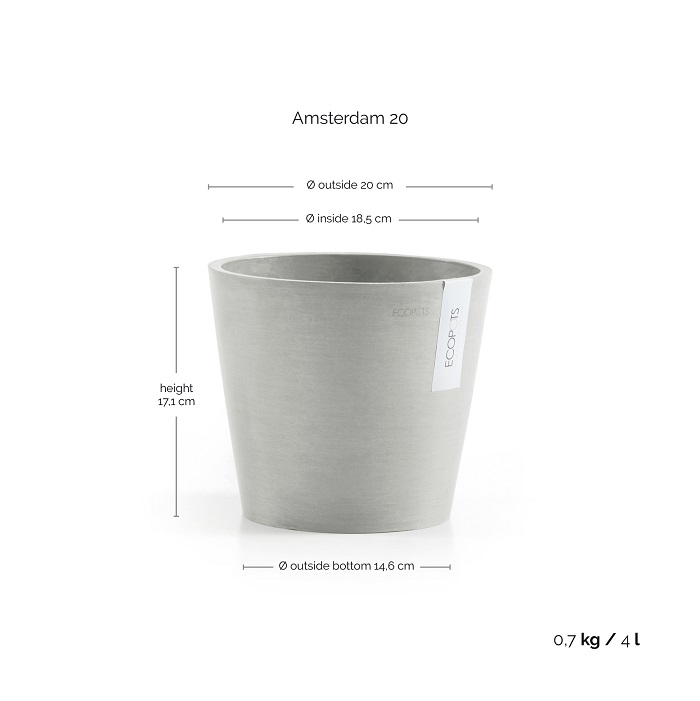 Ecopots amsterdam 20 White grey 3 Ecopots