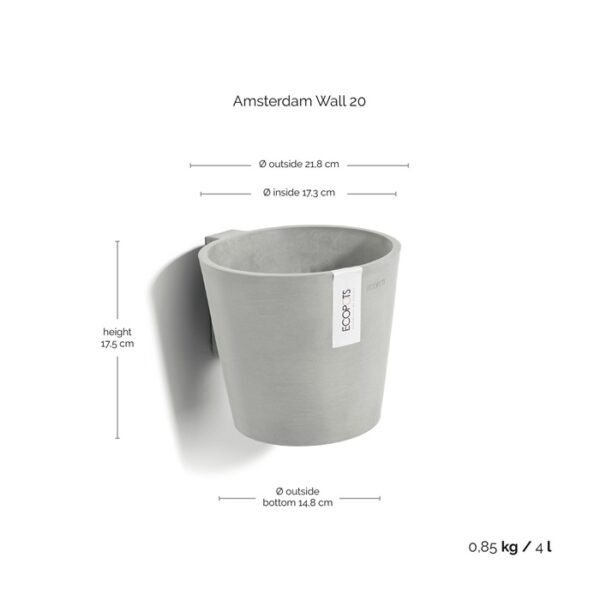 Ecopots wall white grey