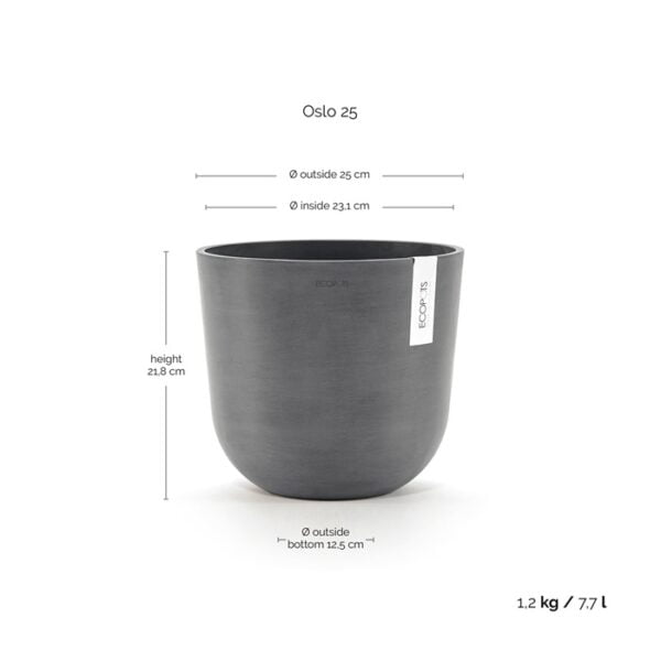 Ecopots oslo 25 grey