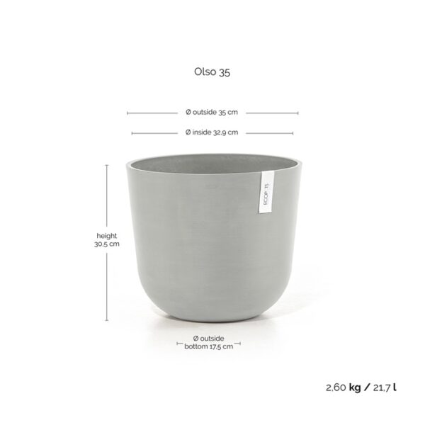 Ecopots oslo 35 white grey