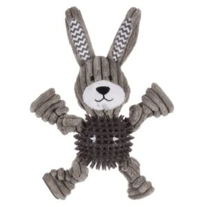 PLUCHE GOMMY KONIJN GRIJS MET BAL 27cm