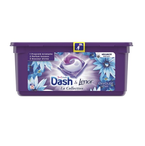 Dash & lenor pods 3in1 "la collection envolee d'air" 685gr (doos: 25pods)
