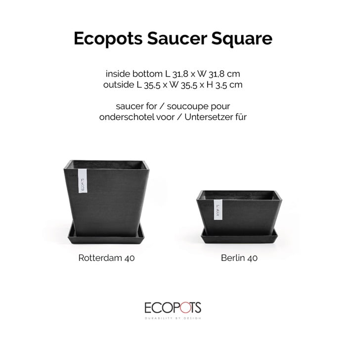 Ecopots onderschotel vierkant 40 dark grey 4 Ecopots onderschotel vierkant 40 dark grey - afbeelding 4