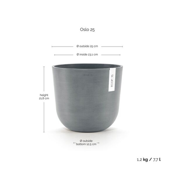 Ecopots oslo 25 blue grey