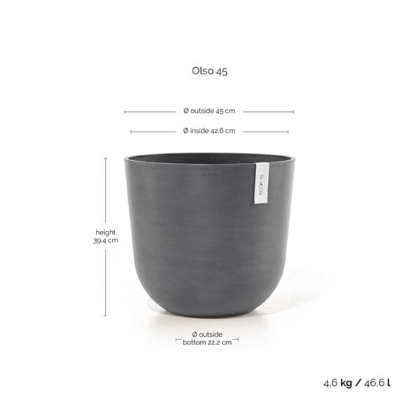 Ecopots oslo 45 grey