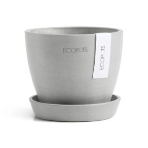 Ecopots Antwerp Mini 11 + Saucer Grijs