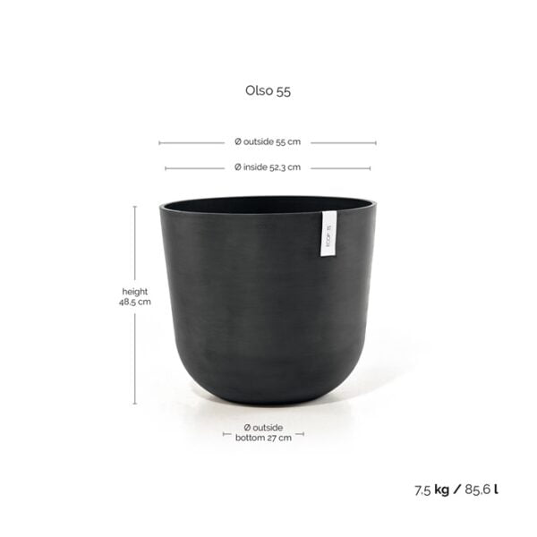 Ecopots oslo 55 dark grey