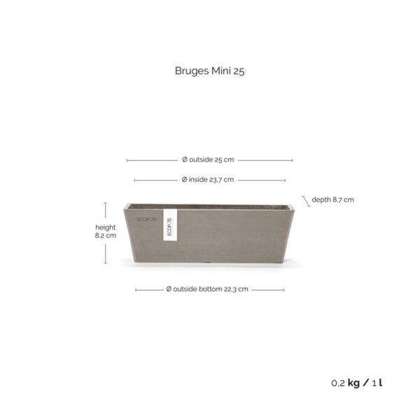 Ecopots bruges mini 25 taupe