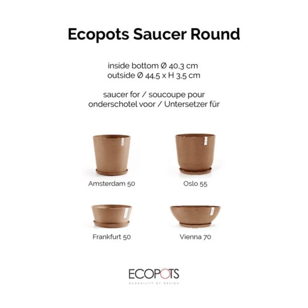 Ecopots onderschotel rond 50 terra