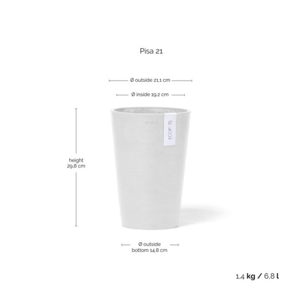 Ecopots pisa 21 pure white