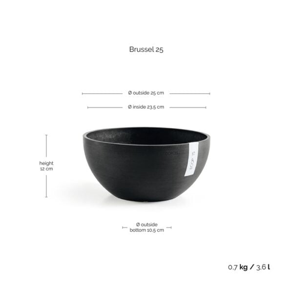 Ecopots brussels 25 dark grey