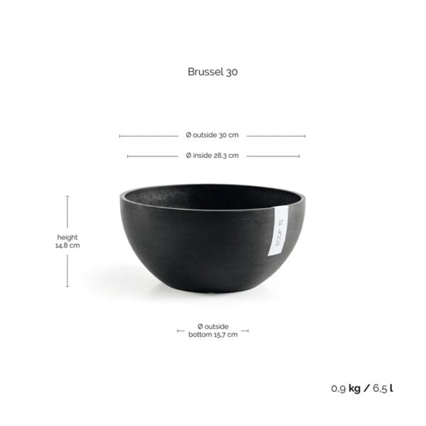 Ecopots brussels 30 dark grey