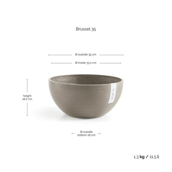 Ecopots brussels 35 taupe