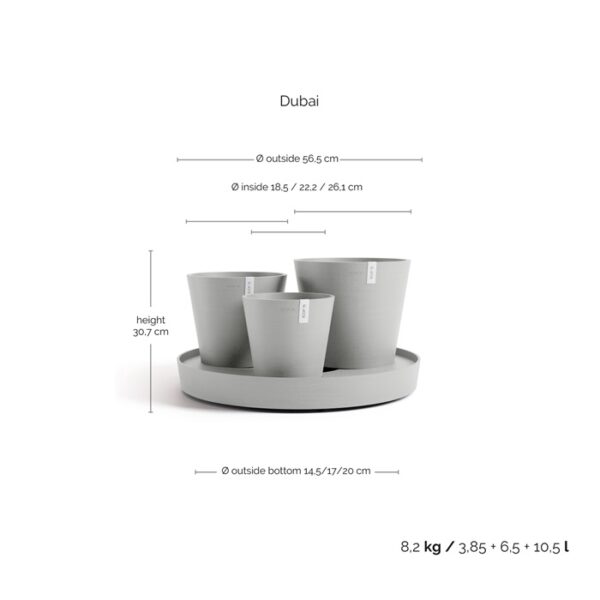 Ecopots dubai white grey