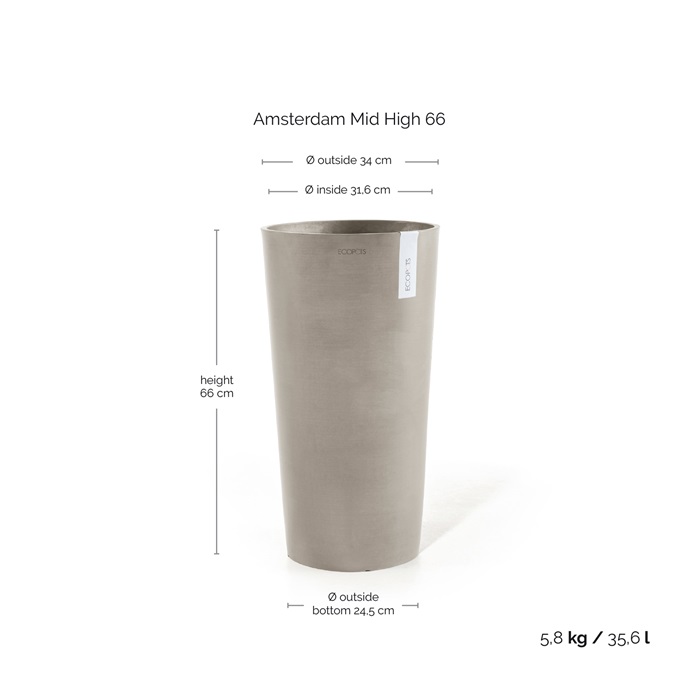Ecopots amsterdam mid high 66 taupe 3 Ecopots