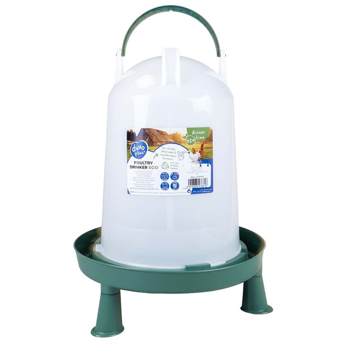 Drinkklok eco schroef met handvat en pootjes 7l groen 1 Drinkklok eco