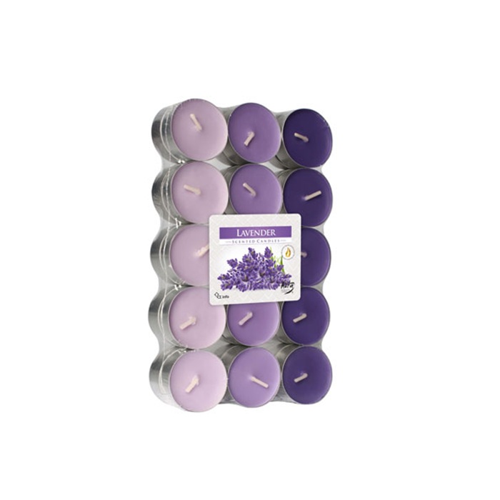 Theelichten lavendel 4u d3.9xh1.62cm geurkaarsen ct 30st 1 Theelichten