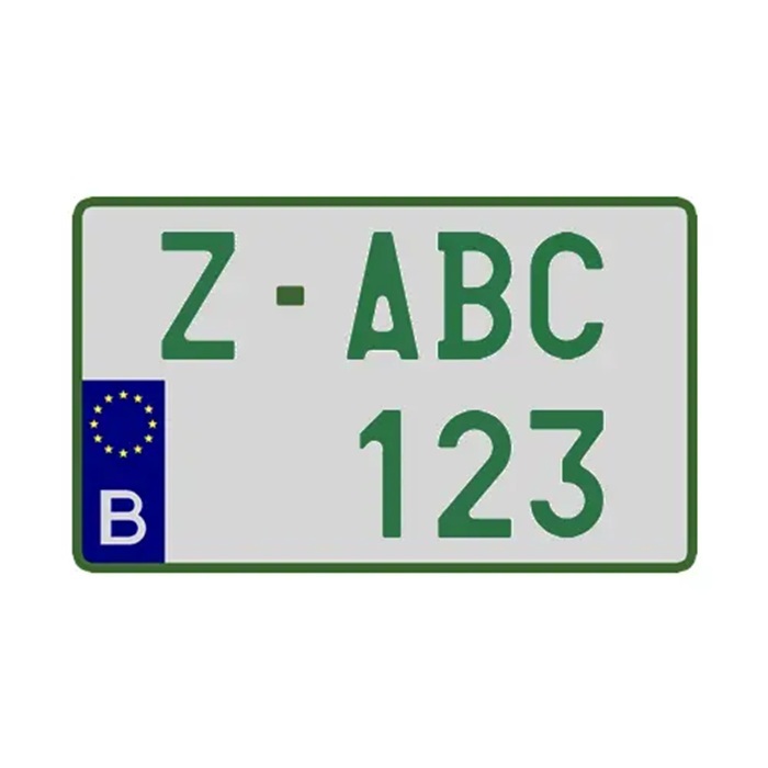 Nummerplaat handelaar groen groot vierkant 340 x 210 1 Groen
