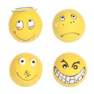 Latex klepti bal smiley geel 6cm