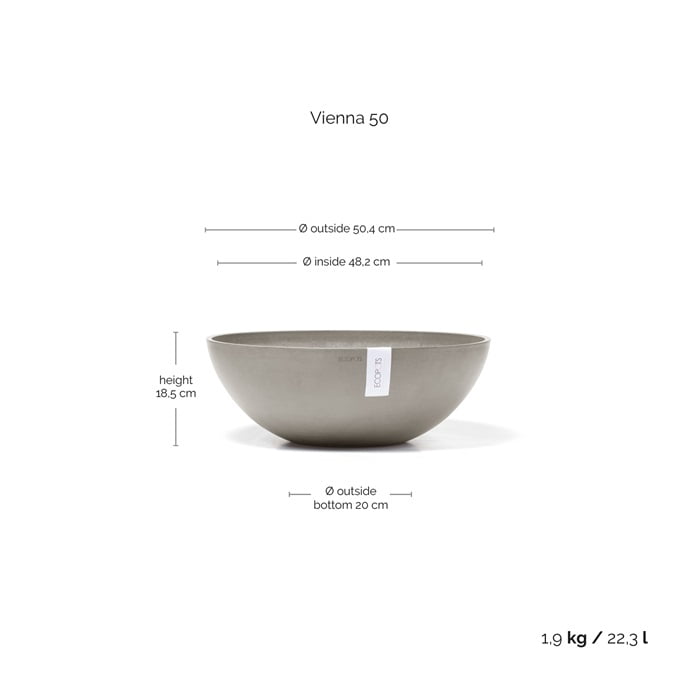 Ecopots vienna 50 taupe 3 Ecopots vienna 50 taupe - afbeelding 3