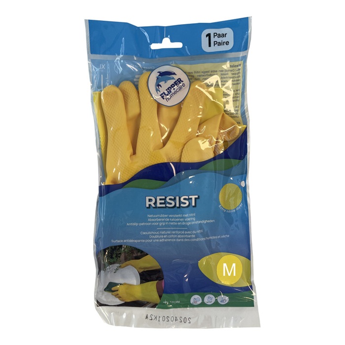 Huishoudhandschoen resist geel medium 1 Huishoudhandschoen resist geel