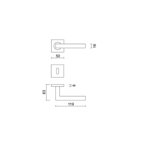 Deurkruk kubic shape 16mm wit structuur r+e