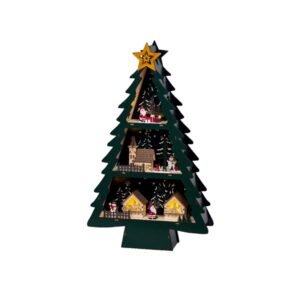 Houten tafereel met led 55cm