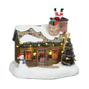 Huisje met led 20.5cm