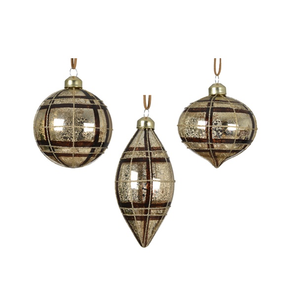 Hanger licht goud glas 8cm 1 Hanger