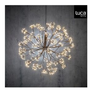Bal zwart met led warm wit 50cm