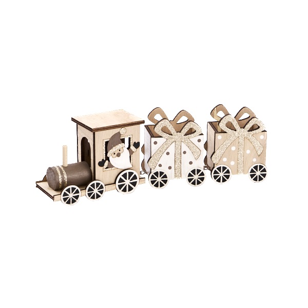 Trein bruin/naturel hout 28cm 1 28cm