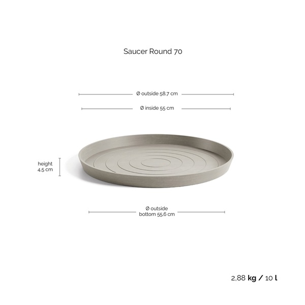 Ecopots onderschotel rond 70 taupe 3 Ecopots