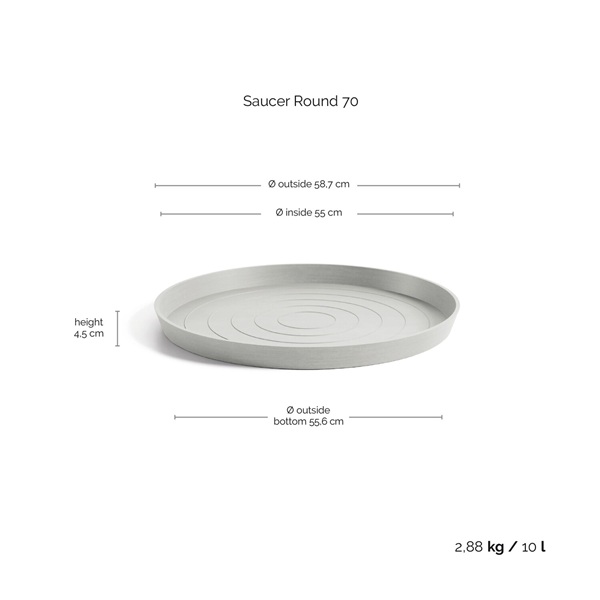 Ecopots onderschotel rond 70 white grey 3 Ecopots onderschotel rond 70 white grey - afbeelding 3