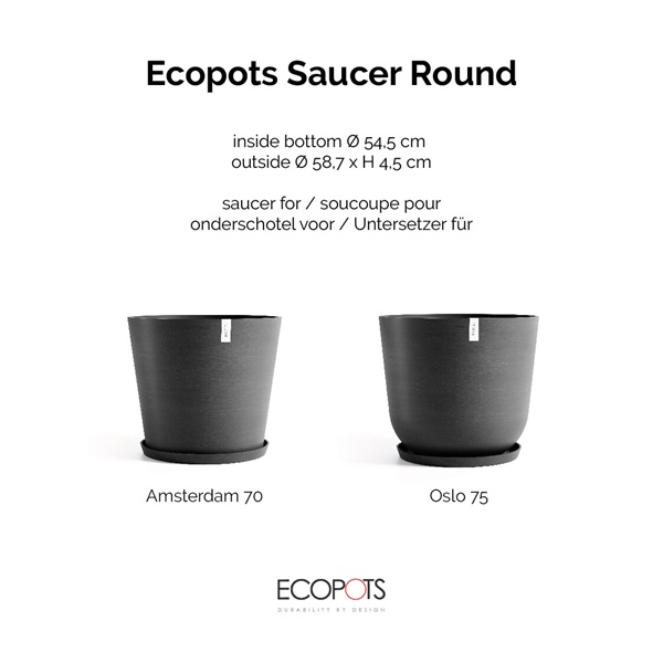Ecopots onderschotel rond 70 dark grey 4 Ecopots onderschotel rond 70 dark grey - afbeelding 4