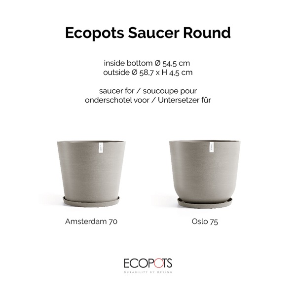 Ecopots onderschotel rond 70 taupe 4 Ecopots