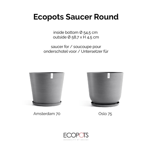 Ecopots onderschotel rond 70 grey 4 Ecopots