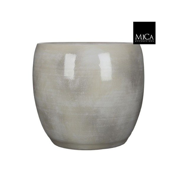 Pot lester rond licht grijs 18cm 1 Lester