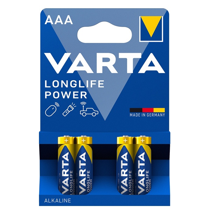 Batterijen AAA Varta longlife power 4 stuks 1 Batterijen aaa varta longlife power 4 stuks