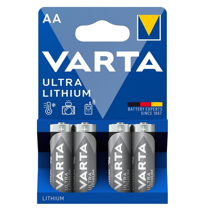 Batterijen AA Varta ultra lithium 4 stuks 1 Batterijen aa varta ultra lithium 4 stuks
