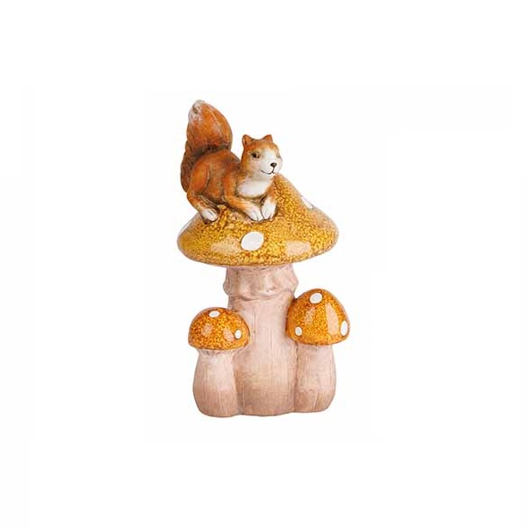 Herfst paddenstoel squirrel or hedgehog bruin keramiek 10x10xh18cm per stuk 3 Herfst paddenstoel squirrel or hedgehog bruin keramiek 10x10xh18cm per stuk
